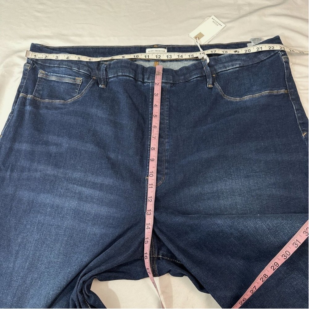 NWT‎ $89 Good American [ 8/ 5XL ] Pull-On Flare Jeans in Indigo Blue #S813 - Picture 3 of 16